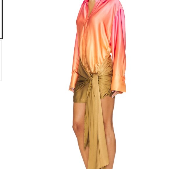 Bardot: x REVOLVE Malira Ombre Shirt Dress Size Medium - Picture 2 of 5
